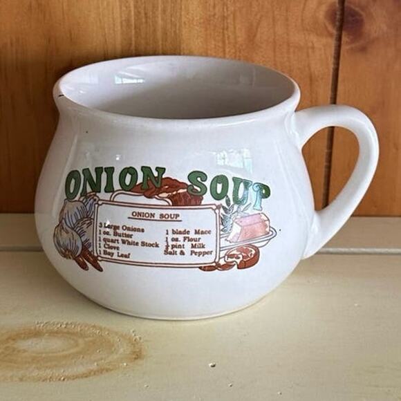 Vintage Ceramic Onion Soup Recipe Mug - Picture 1 of 9